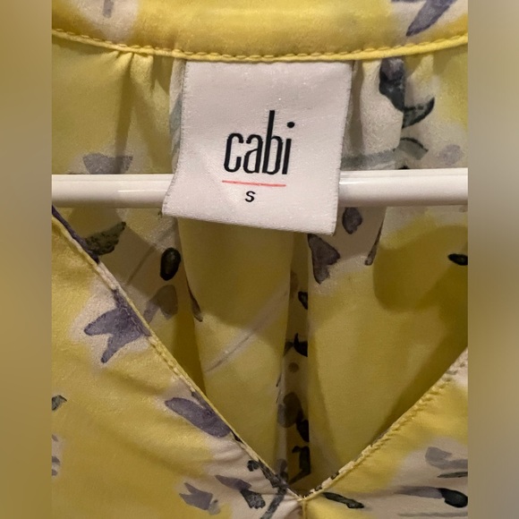CAbi Yellow Floral Top Size Small - Picture 3 of 5